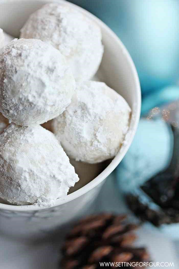 Mrs. Claus loves Snowball Cookies – Setting for Four – Christmas Recipes